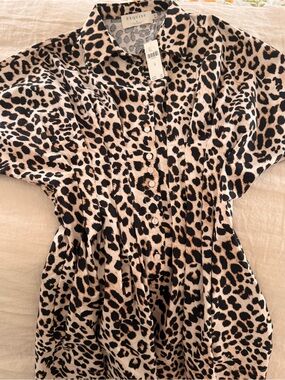 Tobie Mini Shirt Dress by Exquise, Leopard Print